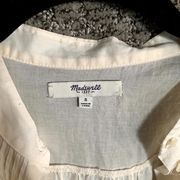 Madewell Eyelet Peasant Popover Blouse in Ivory - Picture 5 of 6